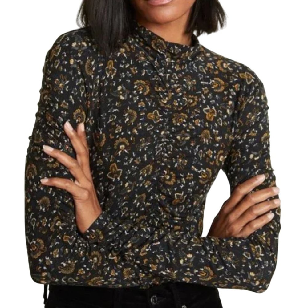 Veronica Beard Black Floral Top
